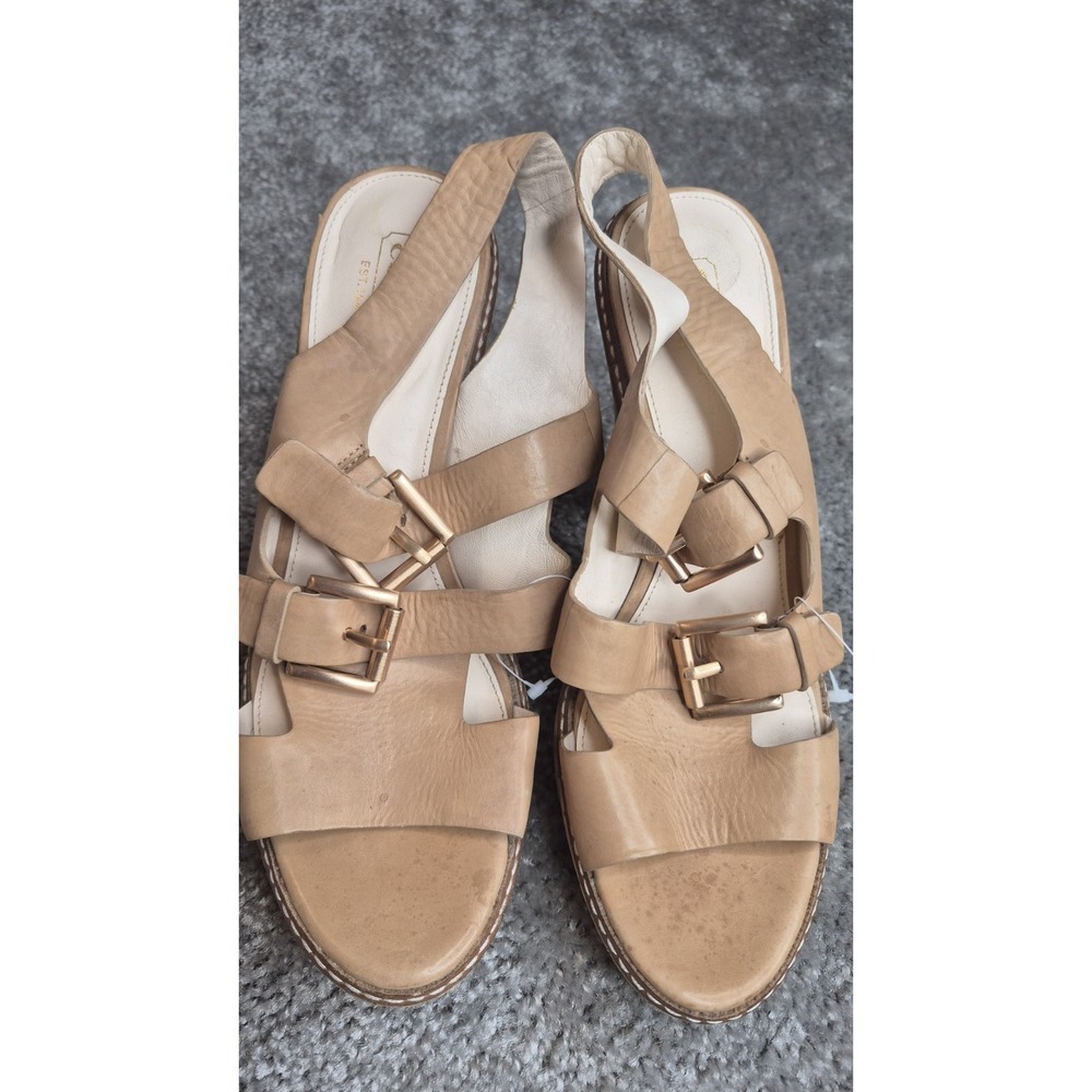 Coach Tan Leather Platform Shoes‎ Size 9B